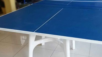mesa de ping pong hecha a mano en casa