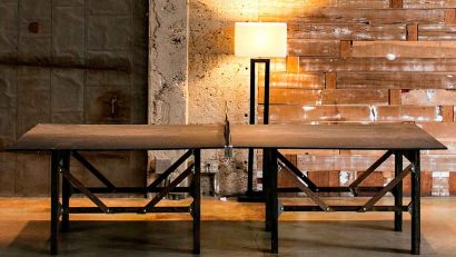 mesa de ping pong hecha a mano