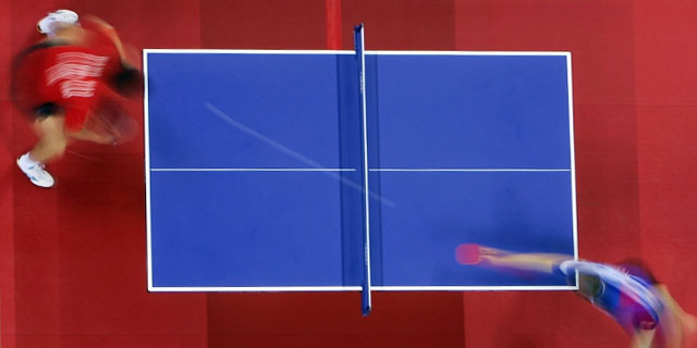 partida de ping pong de competición